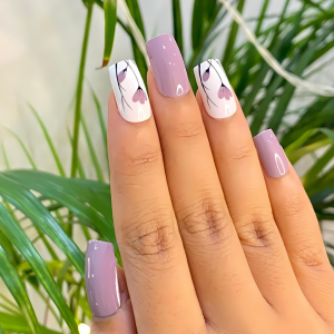 Gardenia Lilac - Short Square, UV Gel Glossy