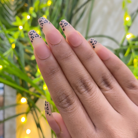 Leopard Luxe Long Coffin Press On Nails