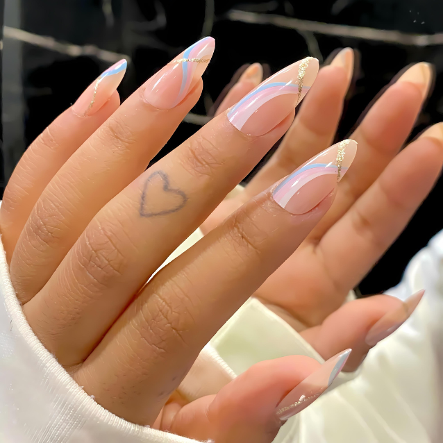 Cotton Candy Dreams – Shimmering Wave Press-On nails