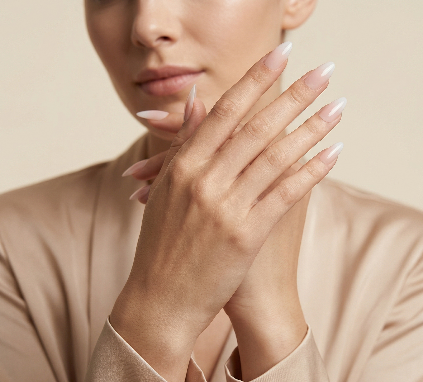 Classic Baby Boomer Fade Long Almond Press On Nails (Set Of 24)