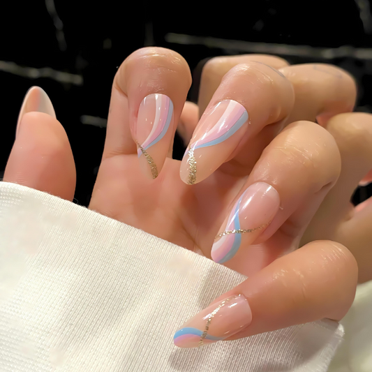Cotton Candy Dreams – Shimmering Wave Press-On nails