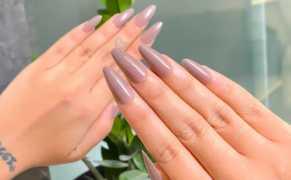 Dusty Mauve Minimalist Long Almond Press On Nails