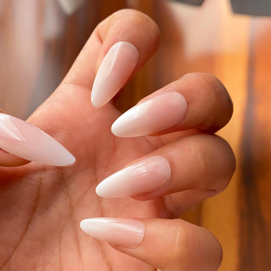 Classic Baby Boomer Fade Long Almond Press On Nails (Set Of 24)