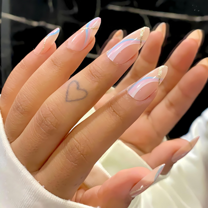 Cotton Candy Dreams – Shimmering Wave Press-On nails