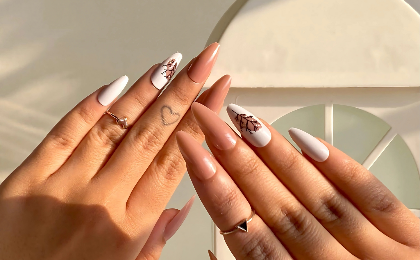 Barely Botanical Long Almond High-Gloss Press On Nails