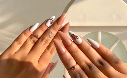 Barely Botanical Long Almond High-Gloss Press On Nails