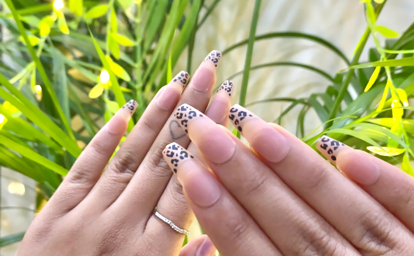 Leopard Luxe Long Coffin Press On Nails